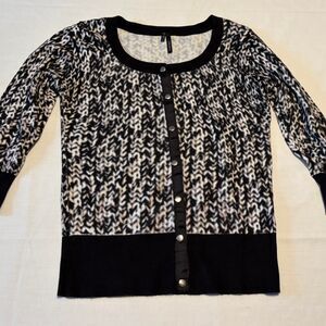Maurice's Women's Small Lightweight Black and White Cardigan Mob Wife Mom